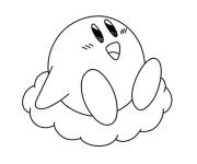 Coloriage Kirby sur une nuage