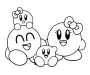 Coloriage Les Kirby en famille