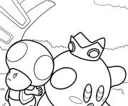 Coloriage Super Mario Kirby avec Toad