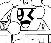 Coloriage Super Mario Kirby cligne l'&oelig;il