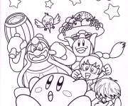 Coloriage Une illustration des personnages principaux du Kirby