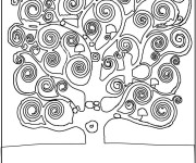 Coloriage Klimt Arbre de vie