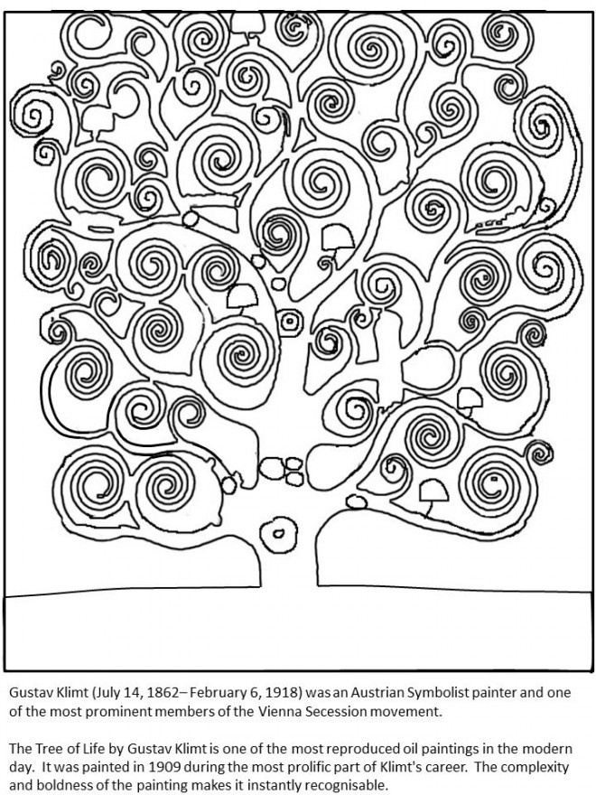 Coloriage et dessins gratuits Klimt Arbre de vie à imprimer