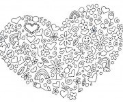 Coloriage Klimt Coeur d'Amour