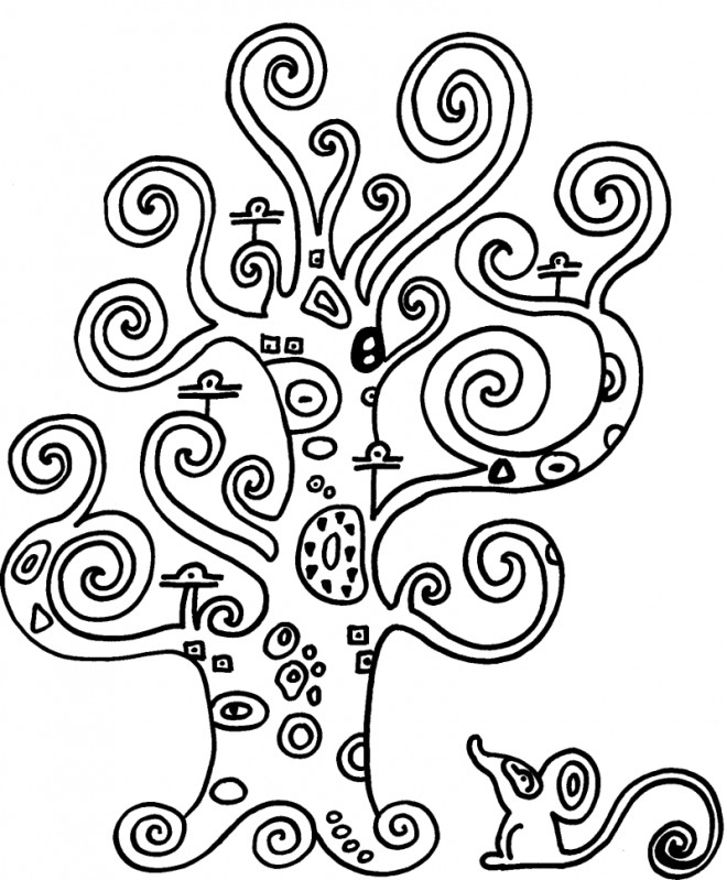 Coloriage et dessins gratuits Klimt en noir et blanc à imprimer