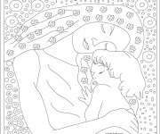 Coloriage et dessins gratuit Klimt Maternité à imprimer