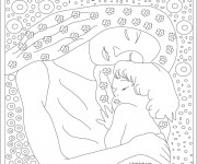 Coloriage Klimt Maternité