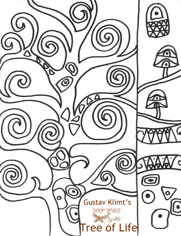 Coloriage Tableau Klimt Arbre De Vie Dessin Gratuit à Imprimer