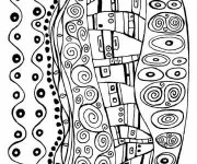 Coloriage Tableau Klimt extraordinaire