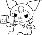 Coloriage Belle Kuromi avec le livre de magie
