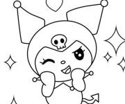 Coloriage Joyeuse Kuromi &agrave; motif en &eacute;toiles
