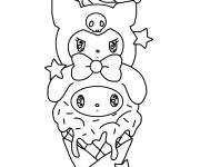 Coloriage Kuromi &agrave; la cr&egrave;me glac&eacute;e