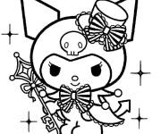 Coloriage Kuromi &agrave; motif en &eacute;toile