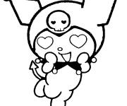 Coloriage et dessins gratuit Kuromi amoureuse pour maternelle à imprimer