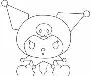 Coloriage Kuromi assise petite section
