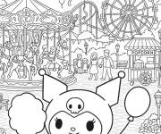 Coloriage Kuromi au Parc