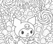 Coloriage Kuromi au pays des merveilles