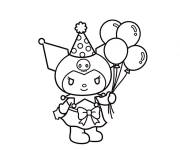 Coloriage Kuromi avec des ballons