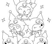 Coloriage Kuromi avec ses amis mignons