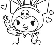Coloriage Kuromi avec une carotte