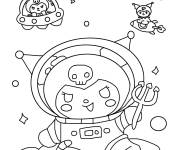 Coloriage Kuromi comme astronaute