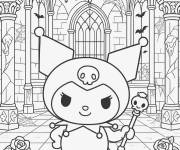 Coloriage Kuromi dans un Ch&acirc;teau