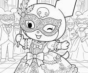 Coloriage Kuromi danse au bal masqu&eacute;