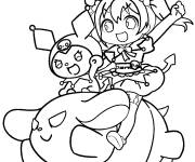 Coloriage Kuromi de dessin anim&eacute; Sanrio