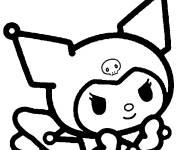 Coloriage et dessins gratuit Kuromi de sanrio assise à imprimer