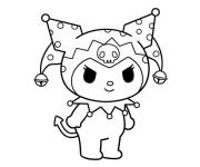 Coloriage Kuromi en chapeau de Joker