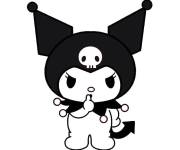 Coloriage Kuromi en chapeau noir de Joker