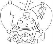 Coloriage Kuromi en cocktail