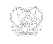 Coloriage et dessins gratuit Kuromi  en coeur à imprimer