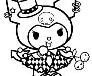 Coloriage Kuromi en noir et blanc
