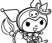 Coloriage Kuromi en sorci&egrave;re