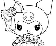 Coloriage Kuromi en tenu adorable