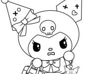 Coloriage Kuromi est en retard