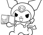 Coloriage Kuromi et le livre magique