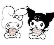 Coloriage Kuromi et My Melody avec un coeur