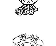 Coloriage Kuromi et My melody pour halloween