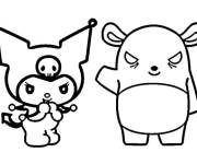 Coloriage Kuromi et personnage de Sanrio