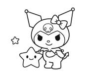 Coloriage Kuromi et son &eacute;toile adorable