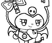 Coloriage et dessins gratuit Kuromi kawaii pour classe  primaire à imprimer
