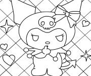Coloriage Kuromi magique &agrave; motifs