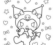 Coloriage Kuromi parmi les &eacute;toiles