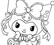 Coloriage Kuromi qui casse els coeurs