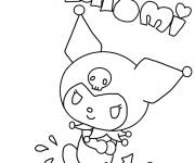 Coloriage Kuromi s'amuse avec l'eau