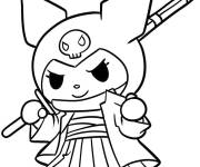 Coloriage Kuromi samoura&iuml;
