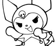 Coloriage Kuromi se pr&eacute;cipite