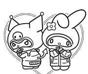 Coloriage Kuromi se sent froid